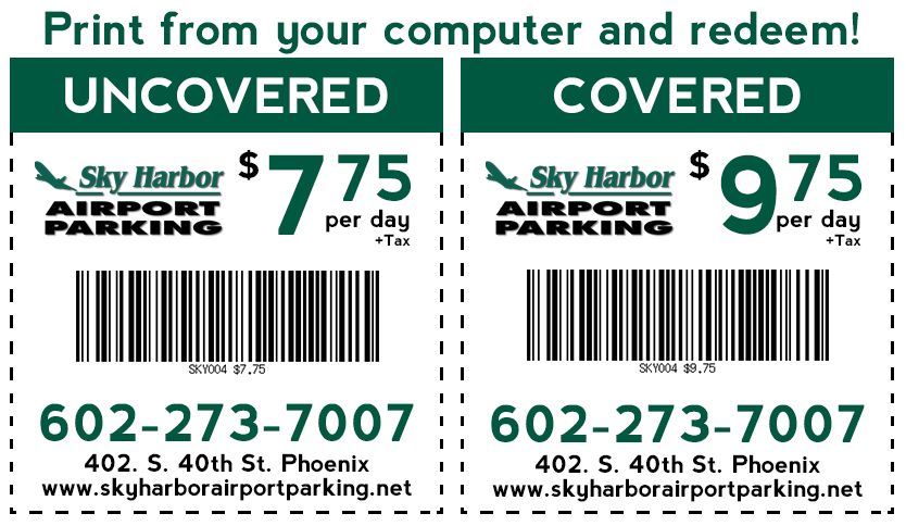 Parking sky harbor airport coupon Sky Harbor Airport Parking Coupons Find lower prices at Sky Harbor Airport Parking! Redeem your Phoenix Airport Parking Coupon at Sky Harbor Airport Parking!